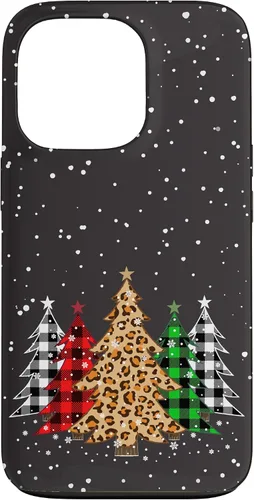 Miniatura 10 de Funda con diseño de árboles de Navidad con estampado de leopardo y cuadros para iPhone 16