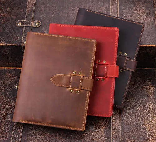 Miniatura 7 de Robrasim - Funda de cuero para cuaderno de bocetos hecha a mano, funda de cuero para cuaderno de bocetos de artista para cuaderno de bocetos de 14 x