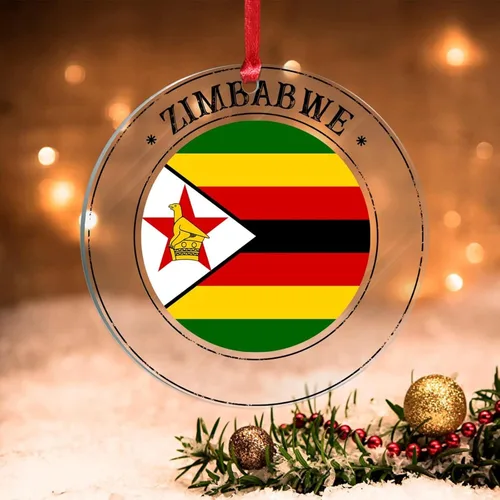 Miniatura 24 de Adorno de árbol de Navidad de Bahamas, bandera de las Bahamas, adornos acrílicos para decoraciones de Navidad, bandera nacional, recuerdo del país
