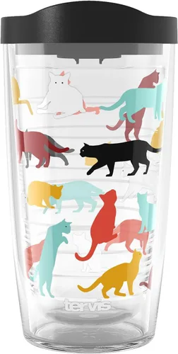 Tervis Pet Love - Vaso aislado de doble pared hecho en Estados Unidos mantiene las bebidas frías y calientes, 16 onzas, amor de gato