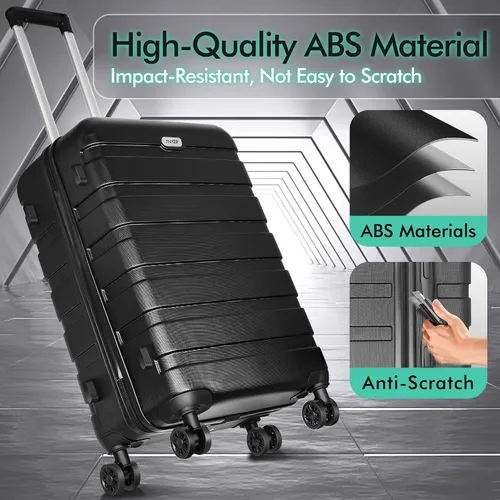 Miniatura 5 de AnyZip Maleta ligera de policarbonato ABS con 4 ruedas universales TSA Lock Negro