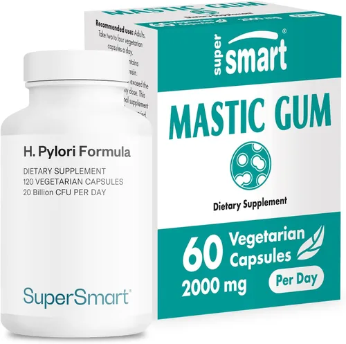 Supersmart - Paquete de fórmula H. Pylori (acción completa) - Probiótico L. Reuteri con goma de mascar | Sin OMG y sin gluten - 60 x 2 y 120