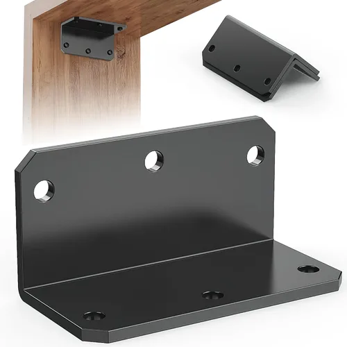 Miniatura 8 de Soportes de Esquina en L de 2x4 para Trabajo Pesado, Hierro Angular con Agujeros, Soporte de Vigueta Galvanizado de 90 Grados, Soporte de Ángulo