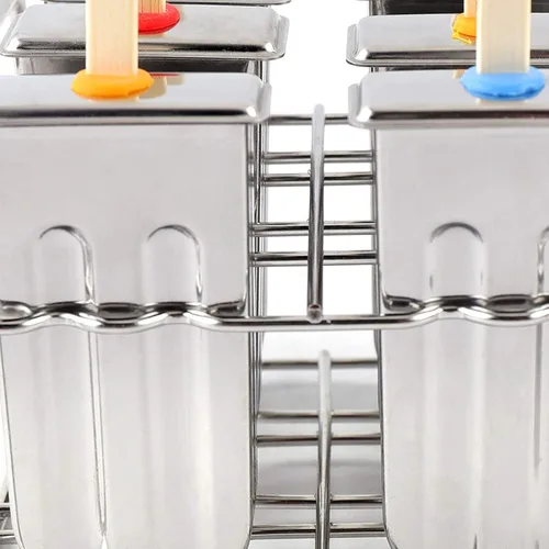 Miniatura 7 de 6 moldes de acero inoxidable para helados, moldes de paletas de acero inoxidable, moldes comerciales para helados, moldes para paletas de hielo