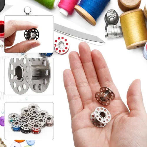 Miniatura 6 de Bobinas de metal para máquina de coser, bobinas de coser universales, compatibles con Singer, Brother, Janome, Bernina, etc. Tamaño de clase 15