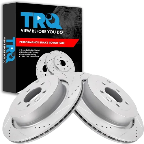 Miniatura 217 de TRQ Juego de rotores de freno de rendimiento trasero con revestimiento G premium compatible con Mazda 6 2014-2021