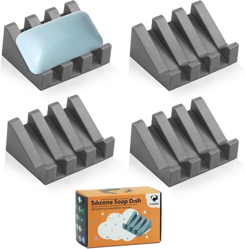 Miniatura 47 de Jabonera Autodrenante con Soporte, Jabonera de Silicona, para Baño, Cocina, Esponjas, Puede Extender la Vida del Jabón, Mantiene las Barras de Jabón