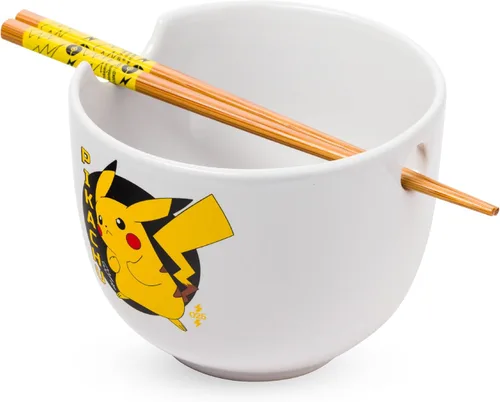 Miniatura 38 de Silver Buffalo Five Nights at Freddy's Freddy Fazbear - Cuenco de cerámica para fideos ramen y arroz con diseño de caja de pizza, con palillos