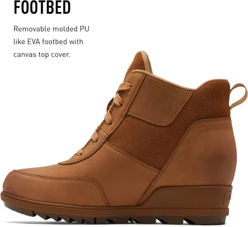 Miniatura 4 de SOREL Botín Evie Sport de encaje para mujer gamuza y piel impermeables tenis de cuña al tobillo botines