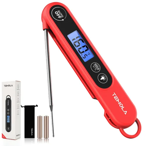 Miniatura 10 de TEMOLA Termómetro de carne, termómetro de alimentos de lectura instantánea para cocinar, termómetro digital de alimentos con retroiluminación LCD