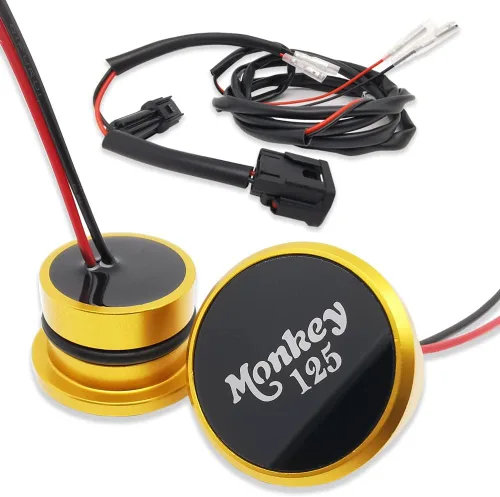 Miniatura 4 de 2 tapas de marco mecanizadas de aluminio con marcado láser, compatibles con Monkey 125 Z125, tapones para agujeros de tubo, emblema de tapa Negro