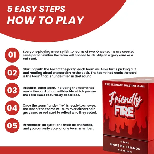 Miniatura 2 de Friendly Fire Juego de cartas de bromas para adultos, ideal para noches familiares memorables, noches de juego para adultos y fiestas hilarantes
