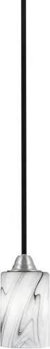 Miniatura 161 de Toltec Lighting Paramount - Mini colgante de 1 luz en acabado negro mate con cristal de arte perla de 7 pulgadas y estilo negro