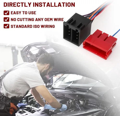Miniatura 5 de RED WOLF Arnés de radio ISO para automóvil con adaptador de antena para Hyundai Elantra Accent 2008-2010, para 2009-2010 Kia Sportage Soul