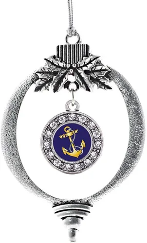 Miniatura 167 de Inspired Silver - Twin One - Adorno festivo de Navidad de plata - Adorno festivo de árbol de Navidad con dije de círculo y circonita cúbica