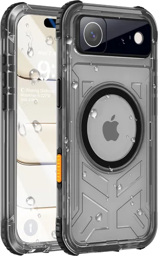 Miniatura 27 de Funda impermeable para iPhone 15 con Magsafe, protector de pantalla, cordón, IP68 militar de cuerpo completo a prueba de golpes, para deportes