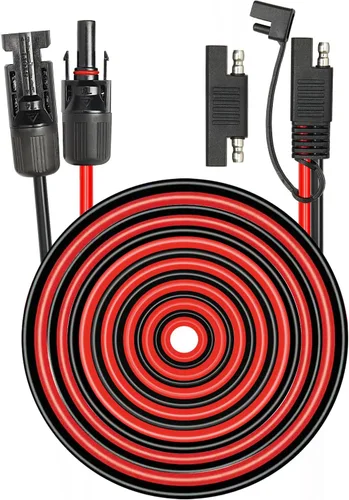 Miniatura 14 de 2 piezas de 1 pie de cable adaptador de panel solar a SAE - Cable de extensión de conector SAE 10AWG para kit de cargador de batería de panel solar