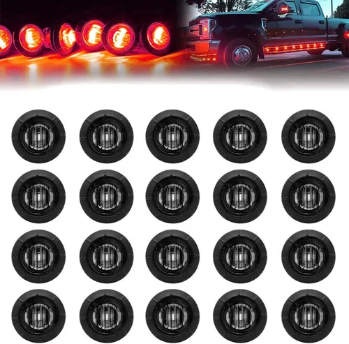 Miniatura 11 de FXC Luces LED de señalización de 3/4" redondas, indicadores de advertencia, luces laterales, frontales y traseras, luces de giro, cola y marcha