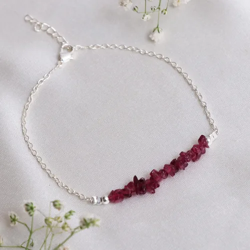 Miniatura 3 de Gempires Natural Chips Bar Bracelet, Energy Healing Crystals, Birthday, Gift for Her, Gemstone Jewelry 8 inch