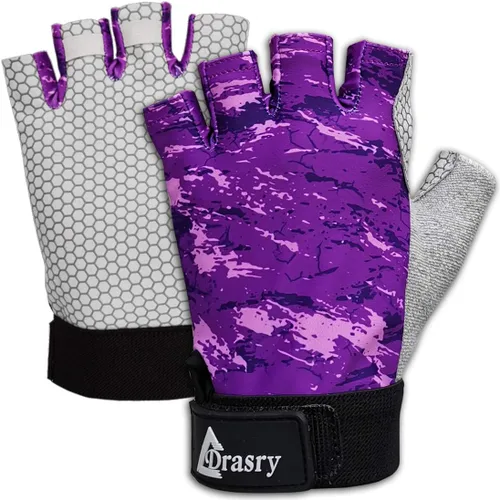 Miniatura 8 de Drasry Guantes de pesca UV sin dedos, protección solar para hombres y mujeres, UPF50+SPF para pesca, kayak, remo, senderismo, navegación, remo