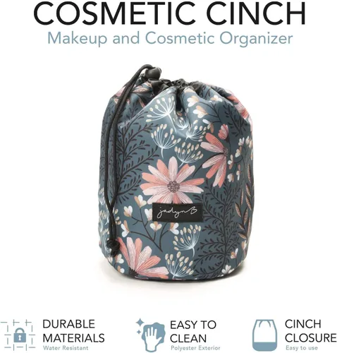 Miniatura 2 de Jadyn Organizador de Maquillaje Duradero con Cierre de Cordón - Bolsa Compacta de Viaje para Maquillaje - 7 Bolsillos Interiores para Cosméticos