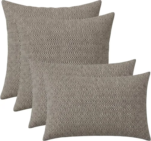 Miniatura 44 de RSH DECOR: Sunbrella Juego de 4 almohadas lumbares y cuadradas 20 x 12 pulgadas y 17 x 17 pulgadas Tela resistente al agua y a la decoloración