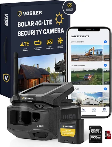 Miniatura 9 de Cámara de seguridad Vosker V150 para el hogar con energía solar LTE celular para exteriores Cámara inalámbrica con captura de fotos activada por