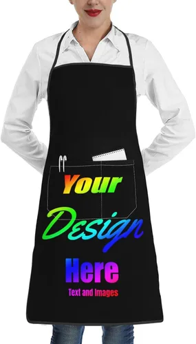 Delantales personalizados, delantal personalizado con texto en imagen para hombres y mujeres, delantal de chef de cocina personalizado