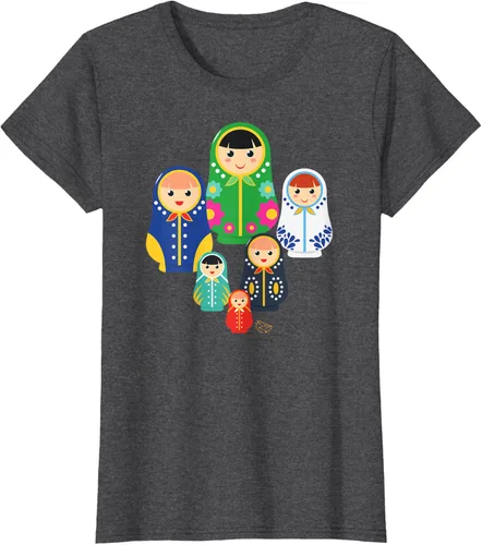 Miniatura 5 de Matryoshka Russian Nesting Dolls, Rusia - Camiseta de regalo, Azul / Patchwork, S