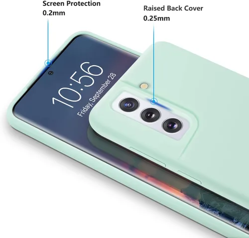 Miniatura 5 de Funda diseñada para Galaxy S21 FE, silicona líquida de goma a prueba de golpes, forro de tela de microfibra suave, compatible con Galaxy S21 FE