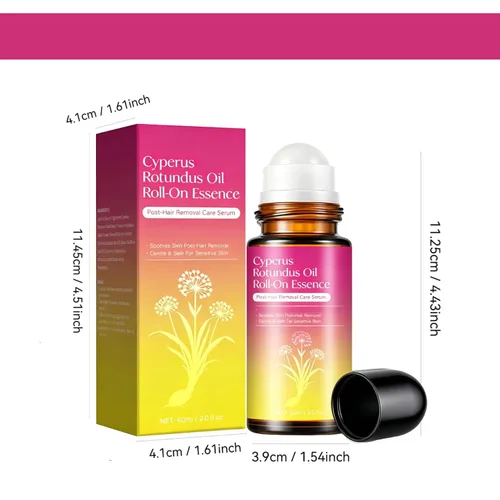 Miniatura 7 de Suero calmante enrollable para después de la depilación con aceite Cyperus Rotundus, 2.1 fl oz (2.0 fl oz), bola enrollable suave sin desorden