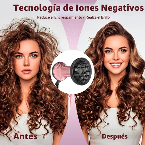 Miniatura 4 de WUFAYHD Secador de pelo difusor para cabello rizado: Difusor profesional 2 en 1 y secadores de pelo con tecnología iónica y cerámica para cabello