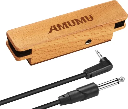 Miniatura 10 de AMUMU SP31 Woody - Pastilla magnética de boca de sonido con imán de neodimio de tierras raras para guitarras acústicas de cuerda de acero, bobina