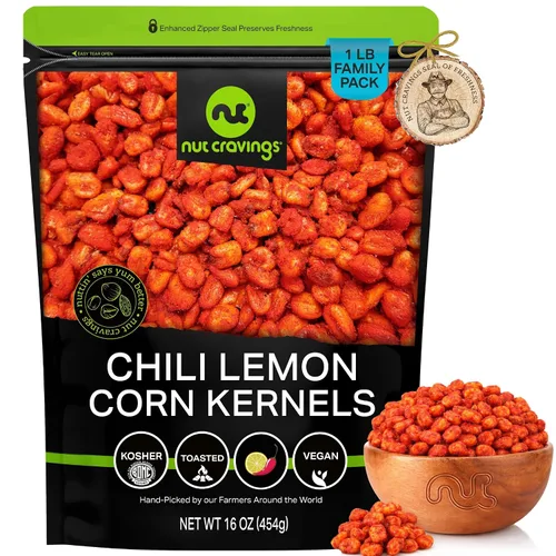 Miniatura 11 de NUT CRAVINGS - Granos de maíz crujientes tostados - Sabor a barbacoa asado y salado (8 oz - 1 paquete) empacado fresco en bolsa resellable
