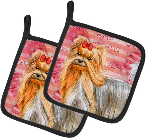 Miniatura 255 de Caroline's Treasures BB9655PTHD - Juego de soportes para ollas de cocina resistentes al calor, almohadillas calientes para horno, 7 1/2 x 7 1/2