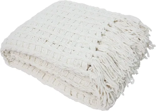Miniatura 4 de Manta de felpilla chenille de lujo con borlas, por J & M Home Fashions