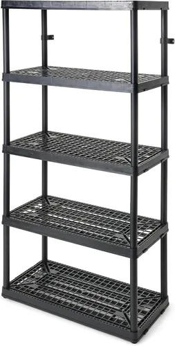 Miniatura 10 de Gracious Living Estantería de almacenamiento de uso medio con 4 estantes, ventilada, de altura fija, sistema organizador de 14 x 32 x 54.5 pulgadas