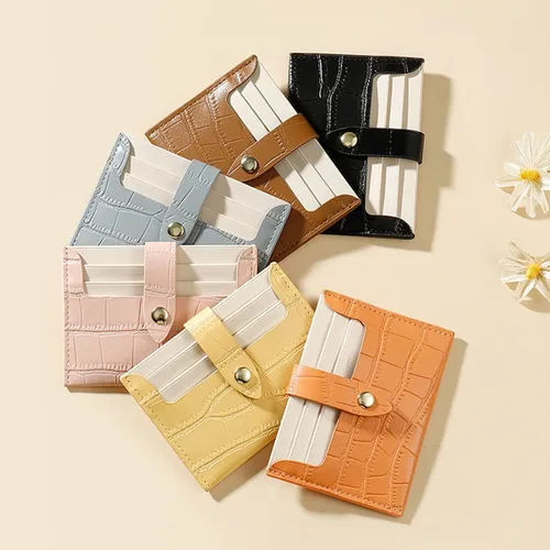 Miniatura 2 de SUMGOGO Cartera delgada con bloqueo RFID, cartera de piel minimalista con bolsillo frontal para mujer, Marrón, Minimalista