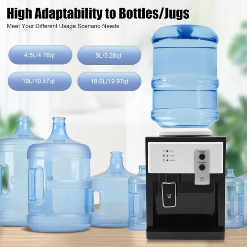 Miniatura 2 de LYNICESHOP Dispensador de agua de encimera de carga superior, dispensador de agua fría caliente de 5 galones, dispensador de agua fría