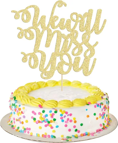 Miniatura 10 de 1 paquete de decoración para tartas con purpurina de corazón de buena suerte para cambio de trabajo, despedida de jubilación, graduación, temática