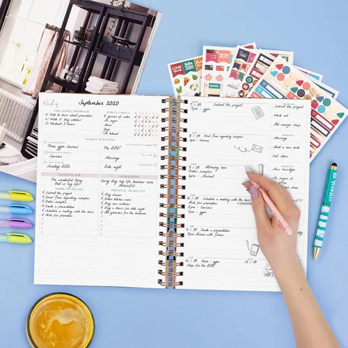 Miniatura 7 de PLANBERRY Agenda semanal grande prémium – Planificador de vida y presupuesto sin fecha – Organizador y diario de productividad, 8 x 10.4 pulgadas