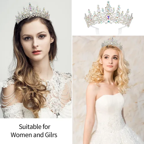 Miniatura 3 de VELSCRUN Coronas de Reina de Cumpleaños para Mujeres y Niñas, Corona de Princesa, Diadema de Cumpleaños, Fajas, Decoraciones para Fiestas, Regalo