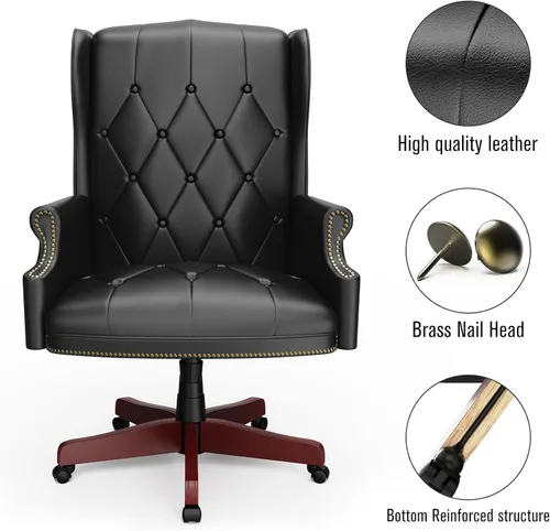 Miniatura 4 de Silla de oficina ejecutiva de 330 libras, diseño ergonómico, respaldo alto, reclinable, cómodo asiento y respaldo acolchados, silla de escritorio