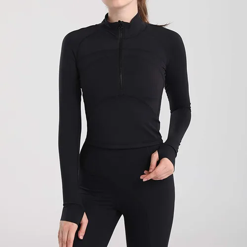 Miniatura 4 de Específico Heart - Chaqueta de yoga para mujer, 12 con cremallera, forro polar térmico, manga larga, con agujeros para el pulgar
