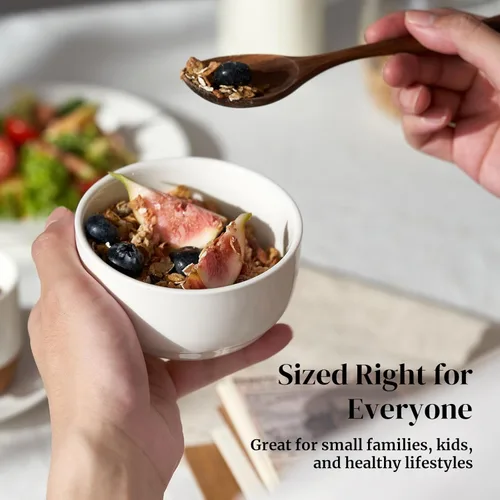 Miniatura 3 de DOWAN Tazones pequeños de 10 onzas, cuencos para helado, cuencos de cerámica para postre de 4.25 pulgadas, juego de 6 cuencos pequeños de porcelana
