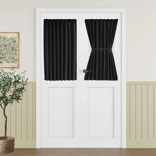 Miniatura 100 de Vatge - Cortinas autoadhesivas para puerta francesa, tratamiento de ventana con filtro de luz sin varillas ni perforaciones para puertas de cristal