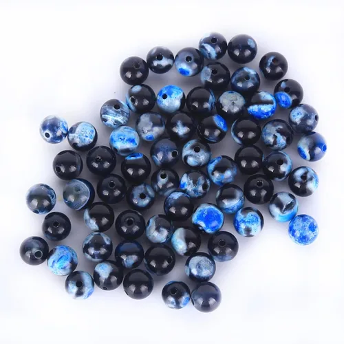 Miniatura 4 de 63 cuentas de piedra sueltas de ágata de fuego azul natural natural de 0.236 pulgadas (0.236 in) para fabricación de joyas de 15.5 pulgadas, 1 hebra