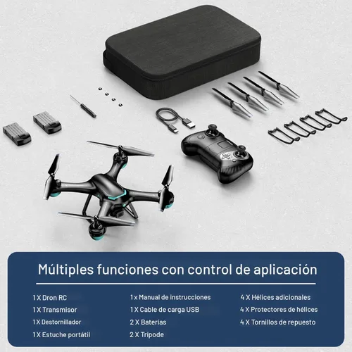 Miniatura 6 de Dron con cámara de 1080P para principiantes, cuadricóptero de control remoto con opción de gestos para selfies, retención de altitud, inicio con una