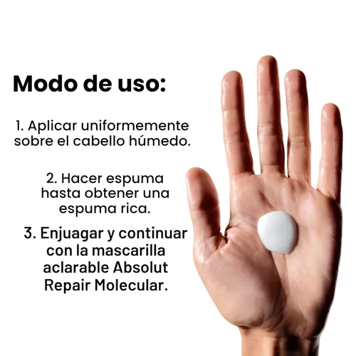 Miniatura 6 de L'Oréal Professionnel Paris Absolut Repair Molecular Shampoo - Repairs Damage & Restores Strength For All Damaged Hair, With Peptide Bonder & Amino