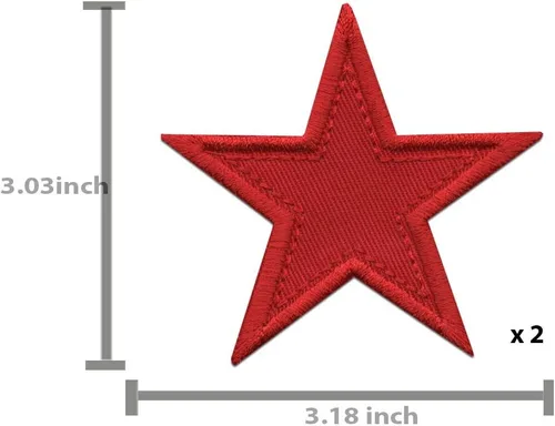 Miniatura 3 de Parches para planchar - Parche de estrella roja 5 piezas Parche bordado apliques A-169 Rojo